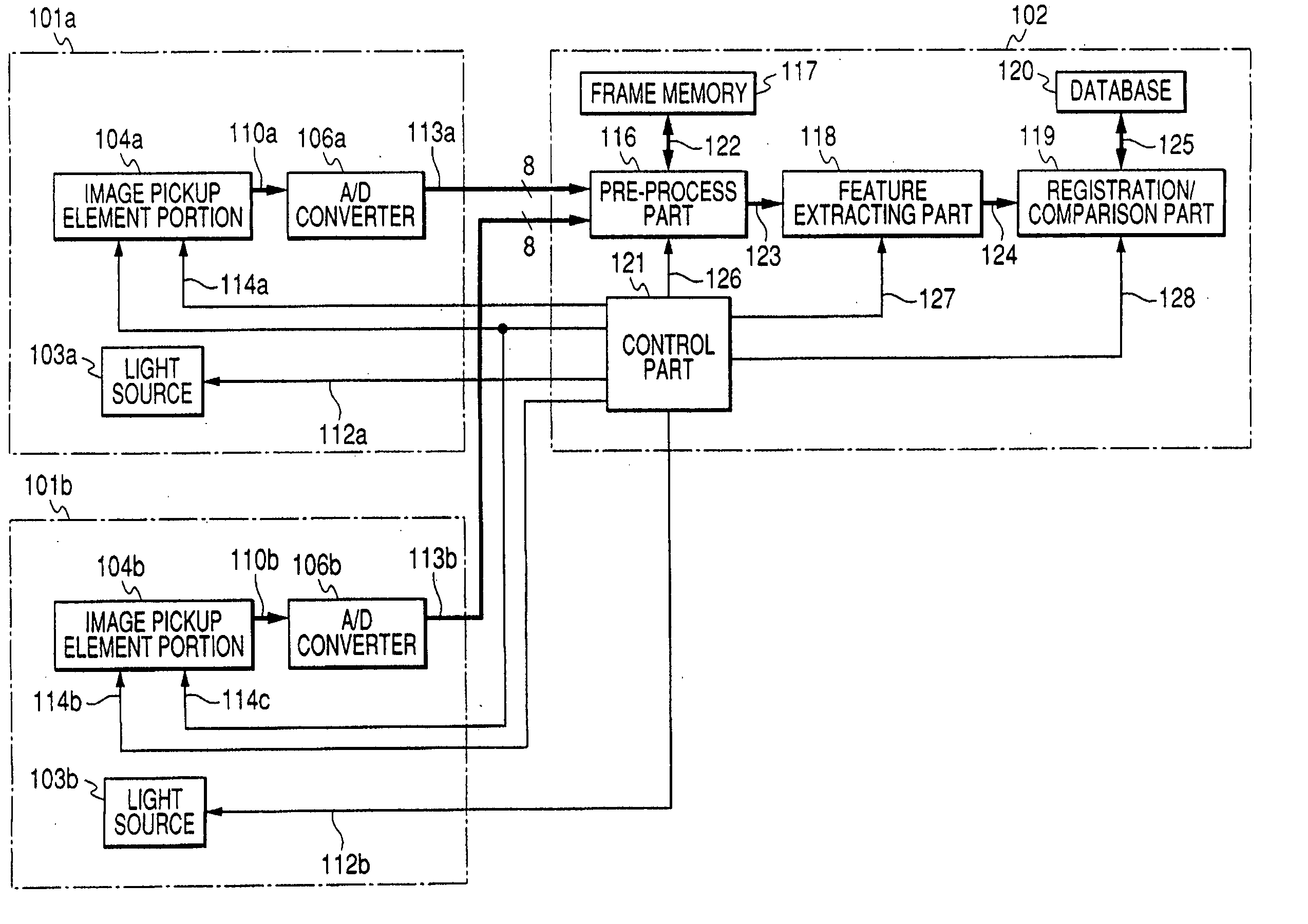 Biometric authenticating apparatus and image acquisition method