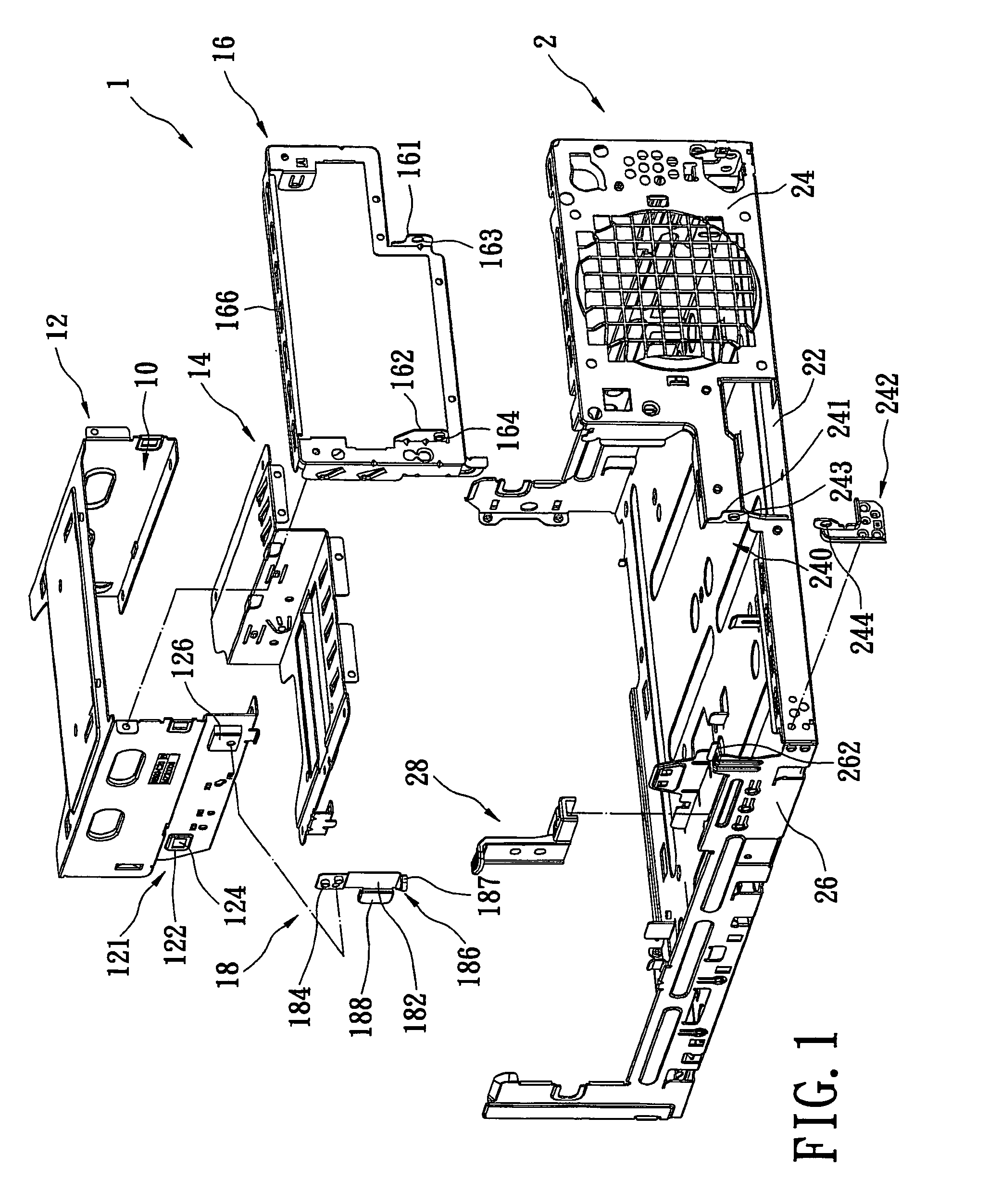 Rotational retaining mechanism for storage device