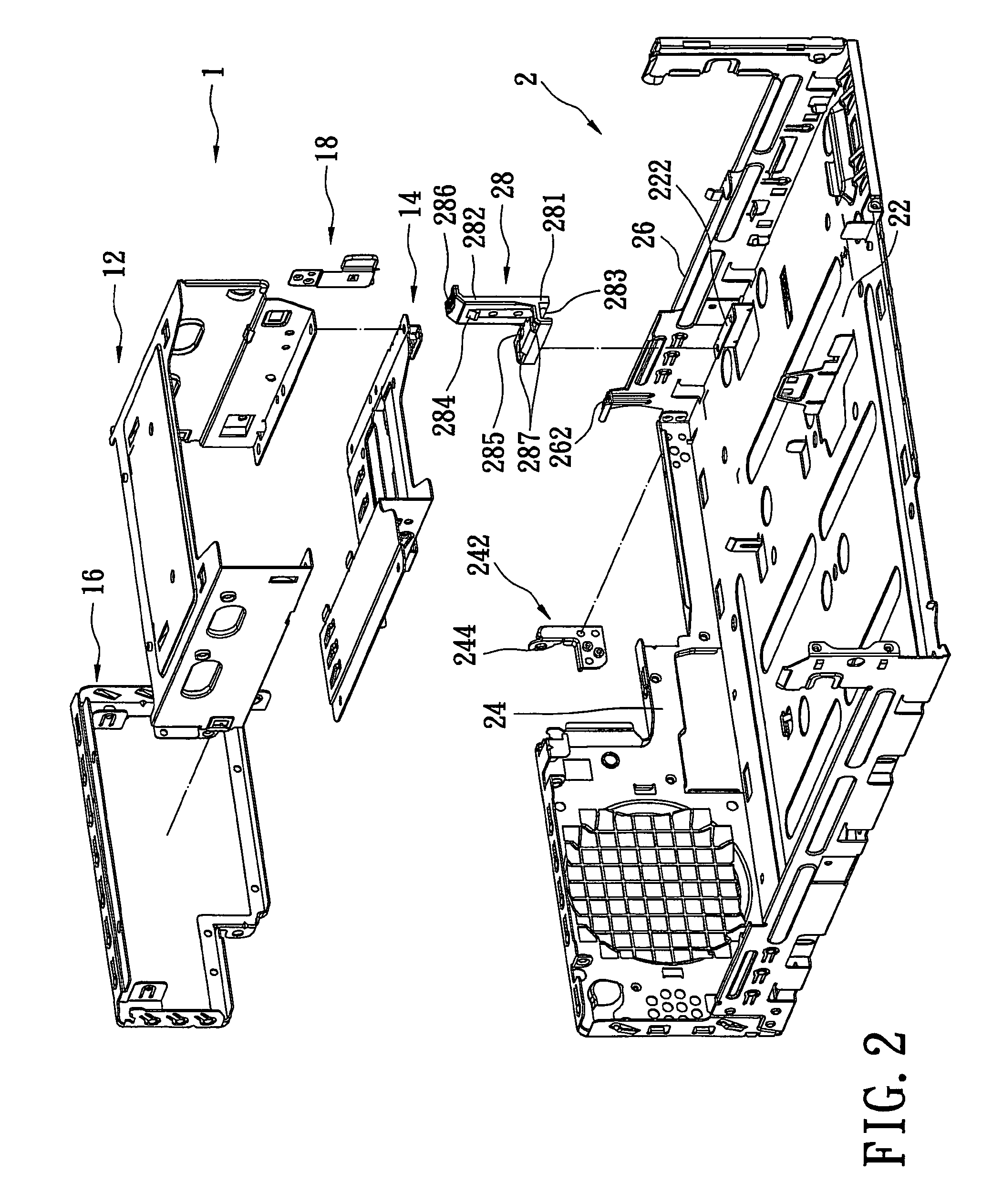 Rotational retaining mechanism for storage device