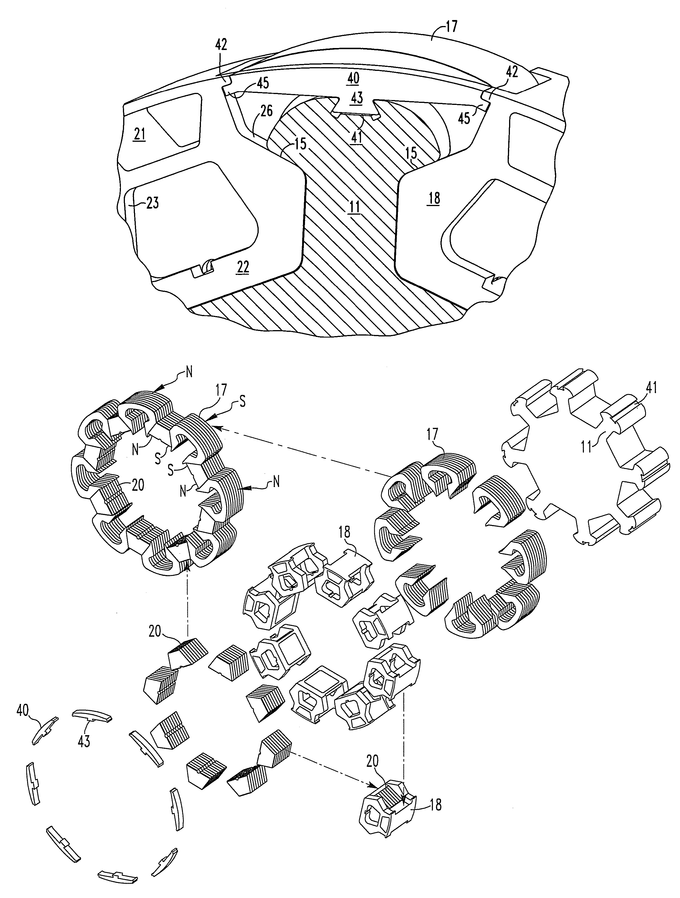 Aerodynamic insert for high speed permanent magnet motor