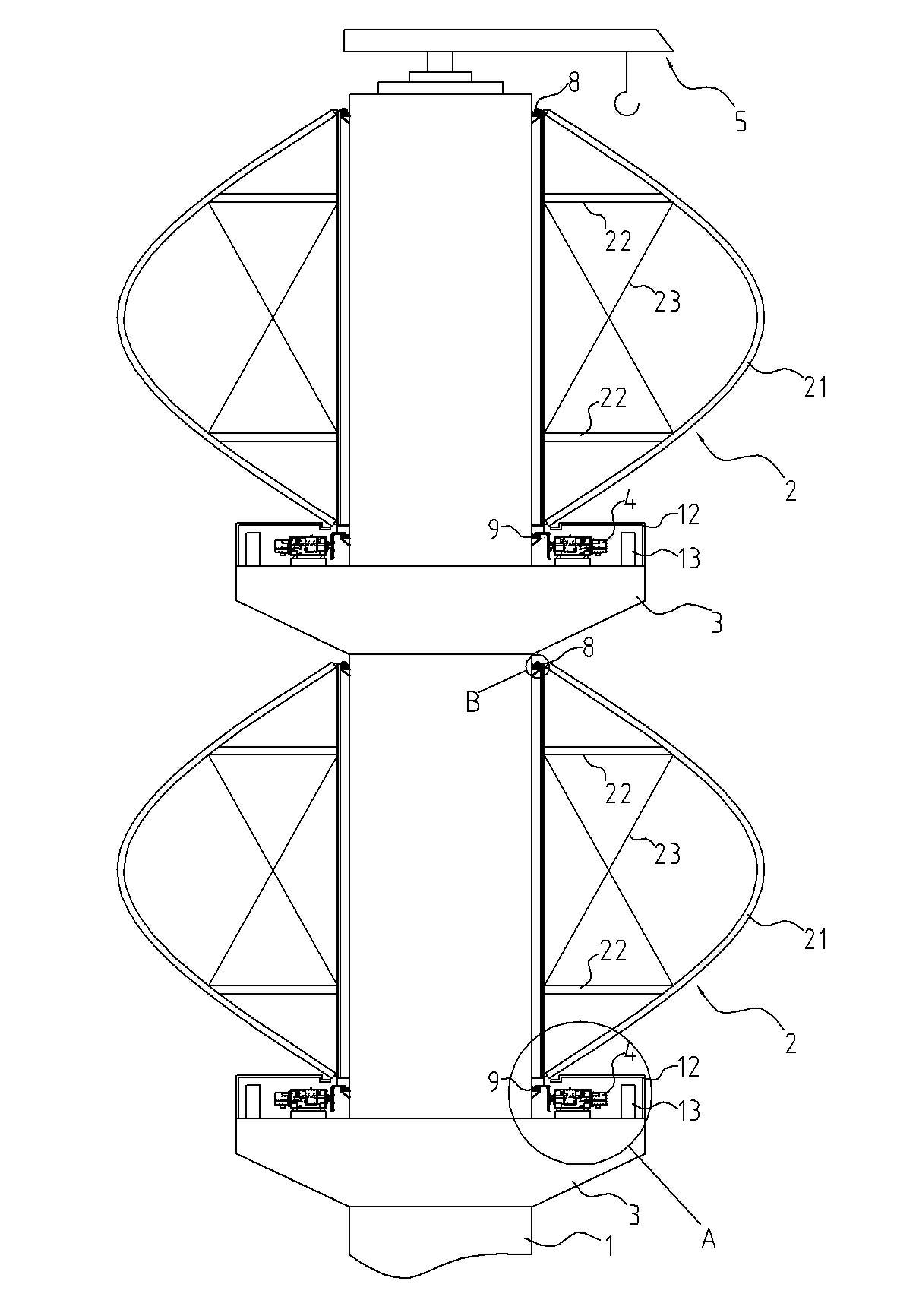 Field installation method for vertical-shaft wind-driven generator