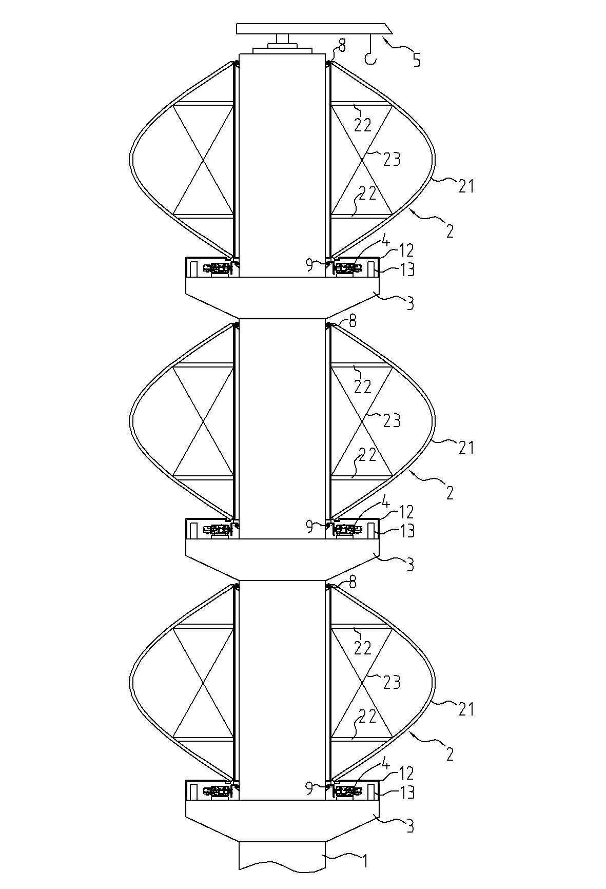 Field installation method for vertical-shaft wind-driven generator