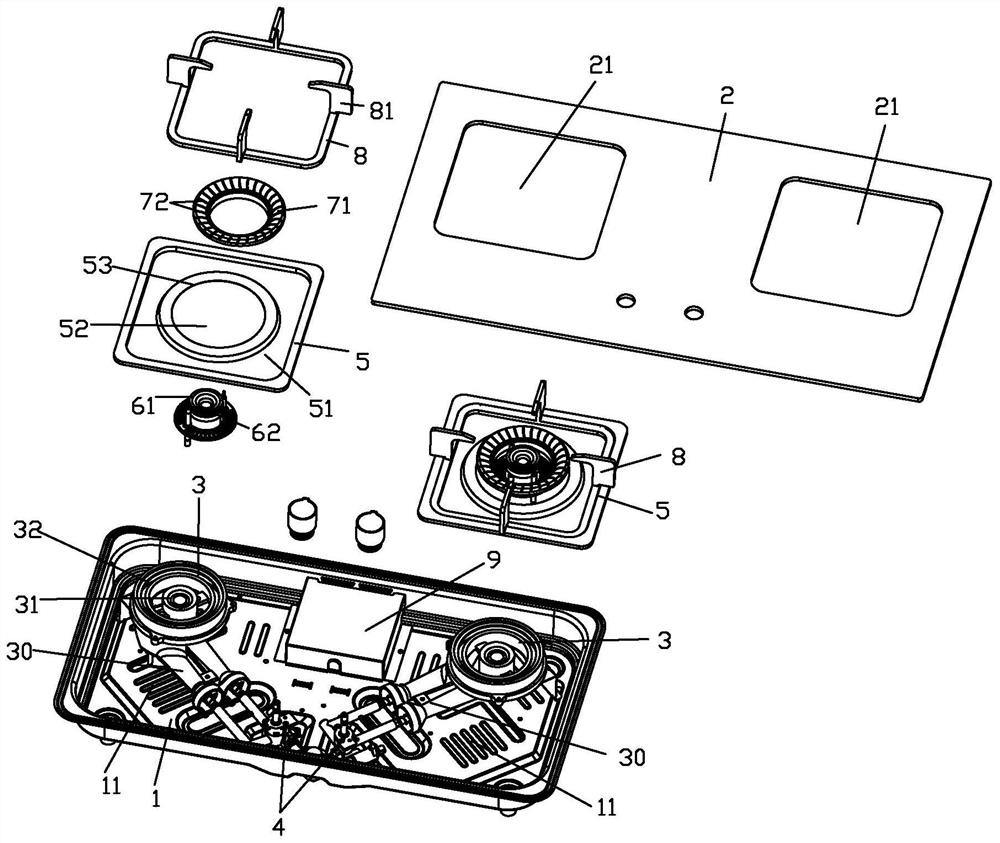 Gas stove with compact structure