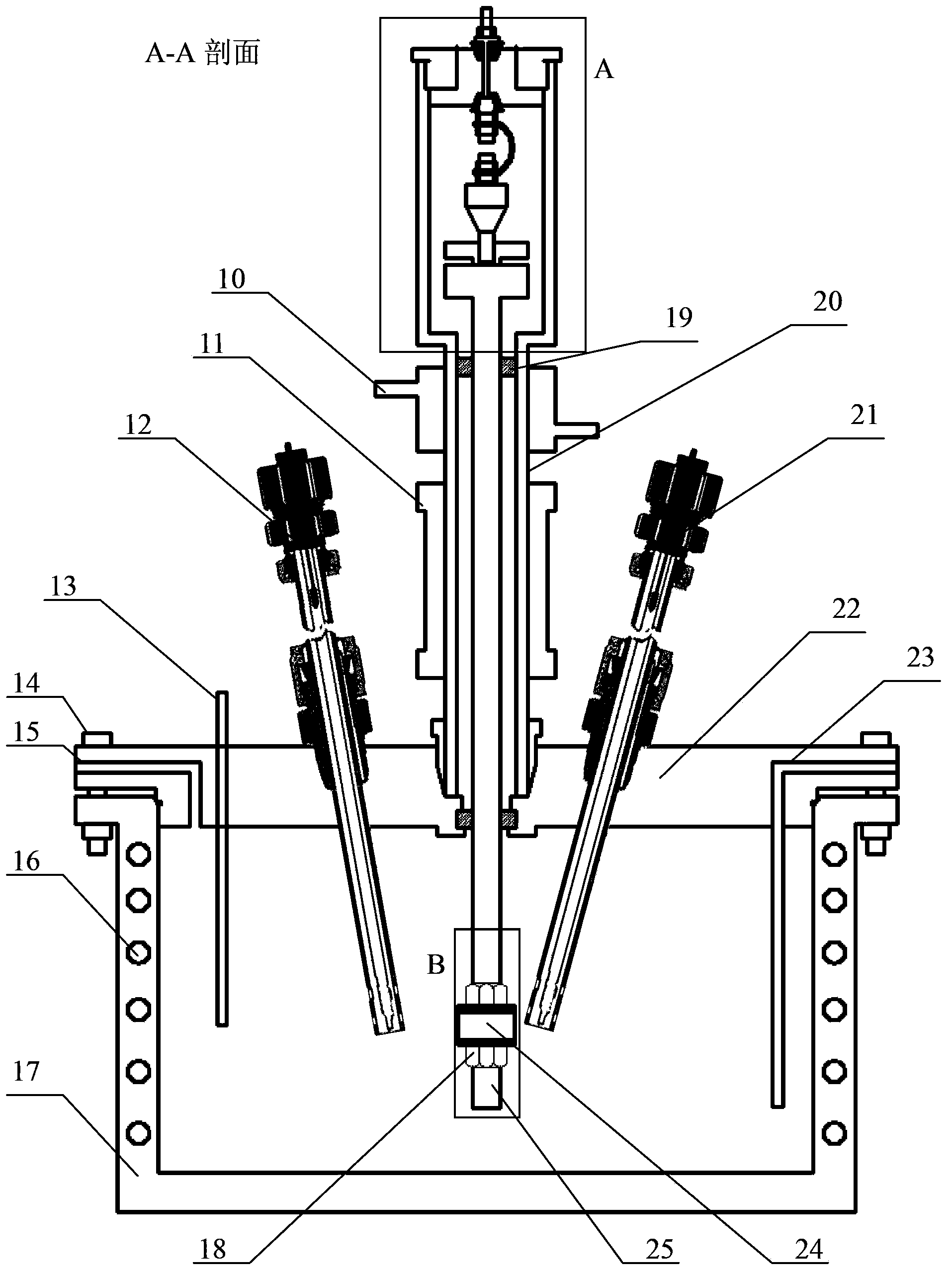 High temperature and high pressure dynamic electrochemical test and pH in situ monitoring experimental device