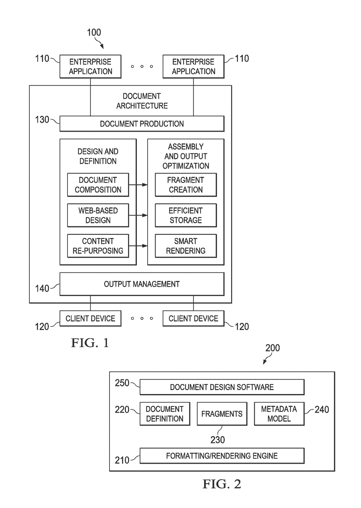 Document architecture with efficient storage