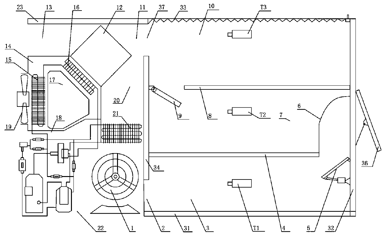 Coffee bean drying total heat recycling equipment