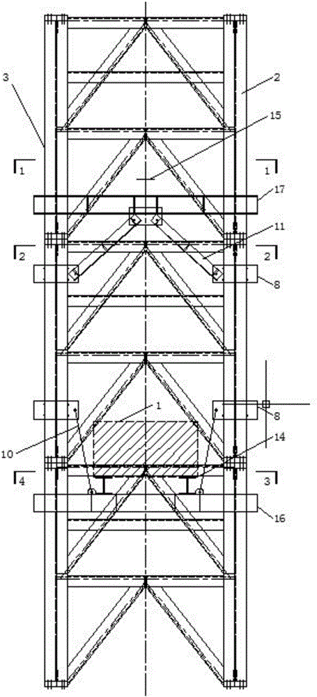 A climbing belt self-hoisting system of a large boom tower crane