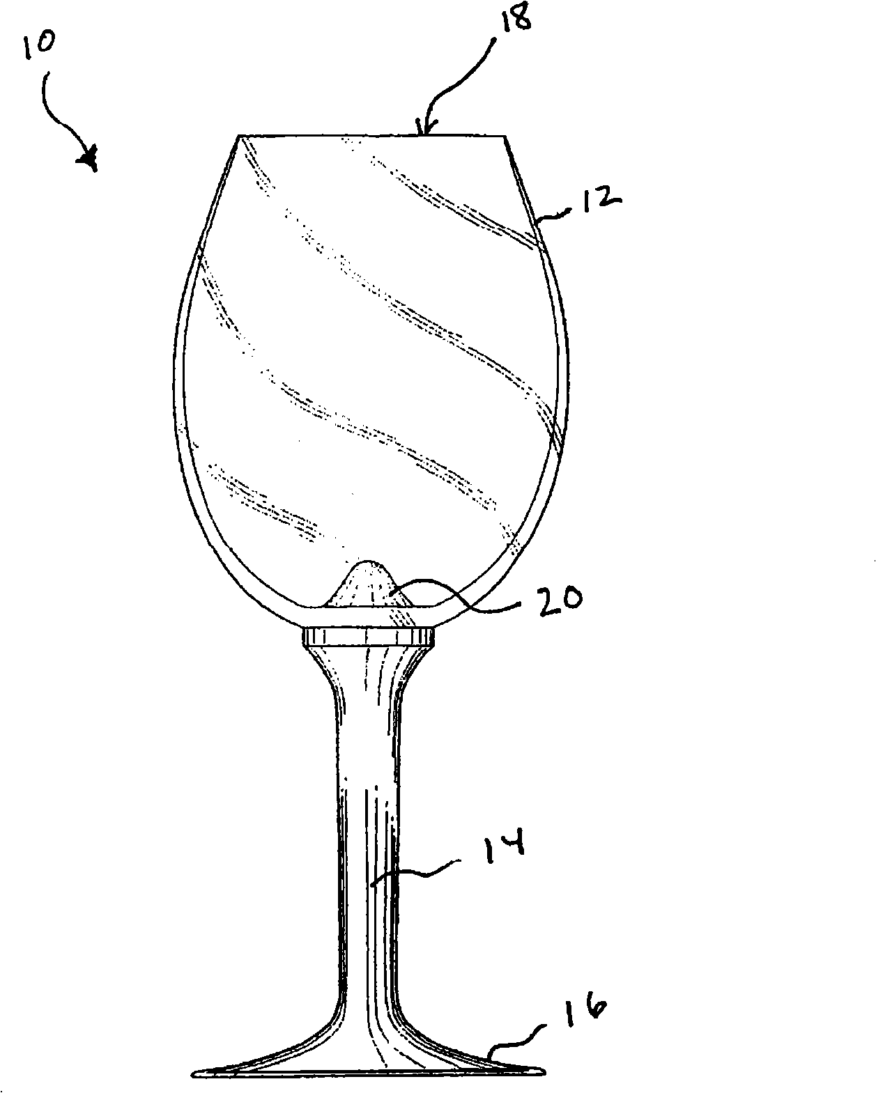 Aeration wine glass