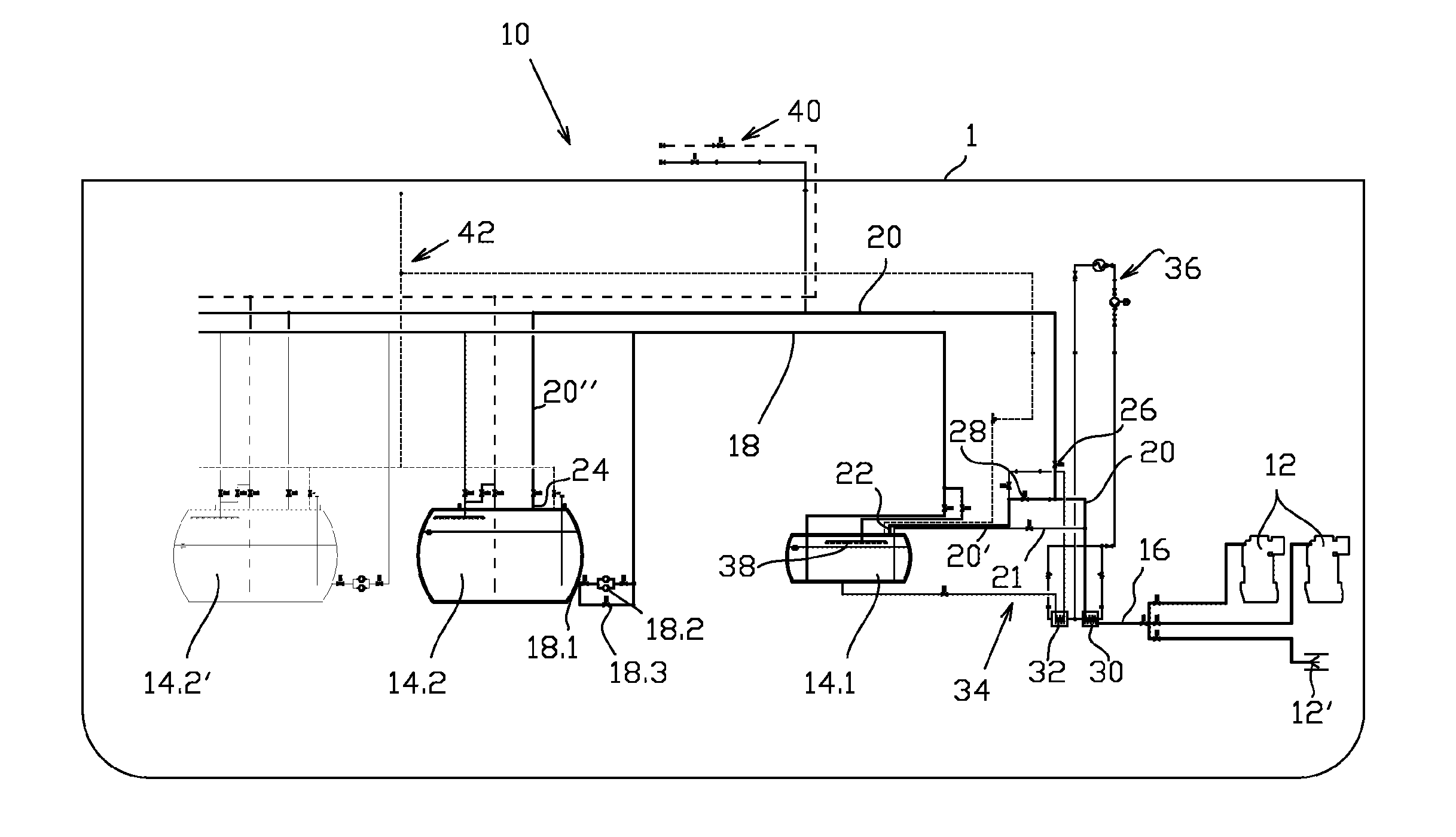 Fuel feeding system and method of operating a fuel feeding system