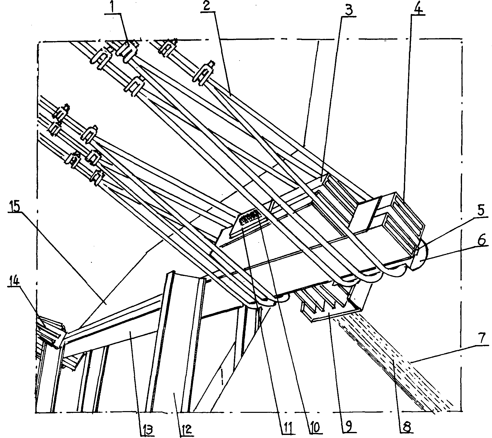 Anchor group device of large-sized cable hoisting system track cables