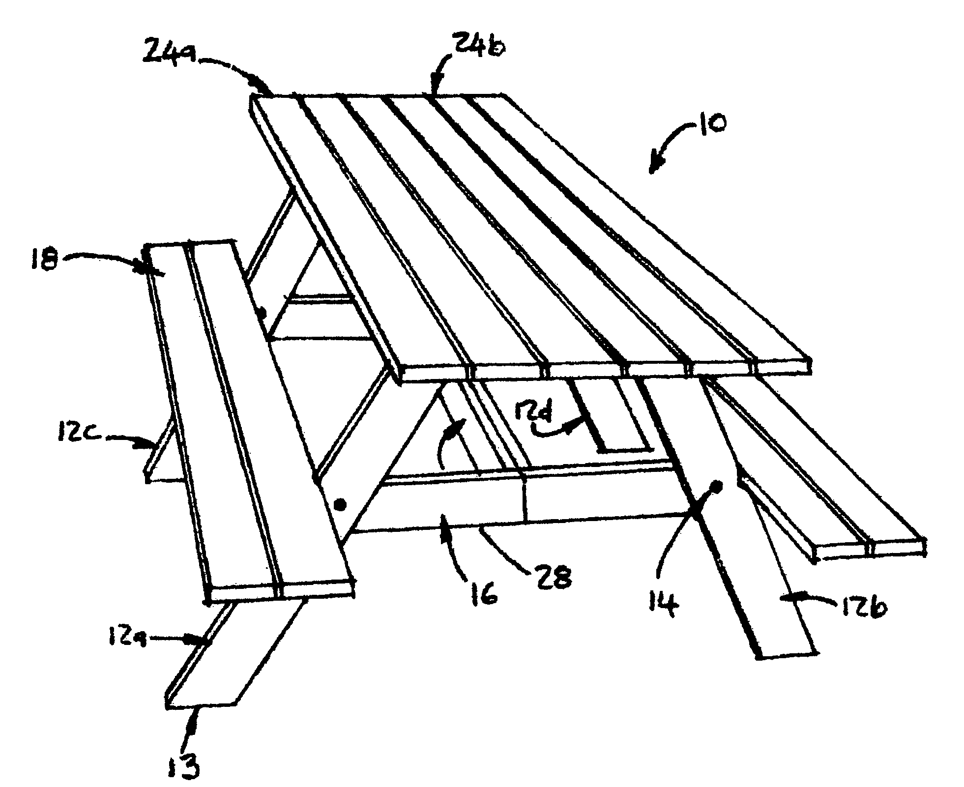 Collapsible bench and table combination