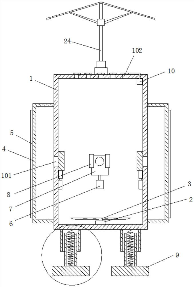 Shock-absorption protection device for building electromechanical equipment