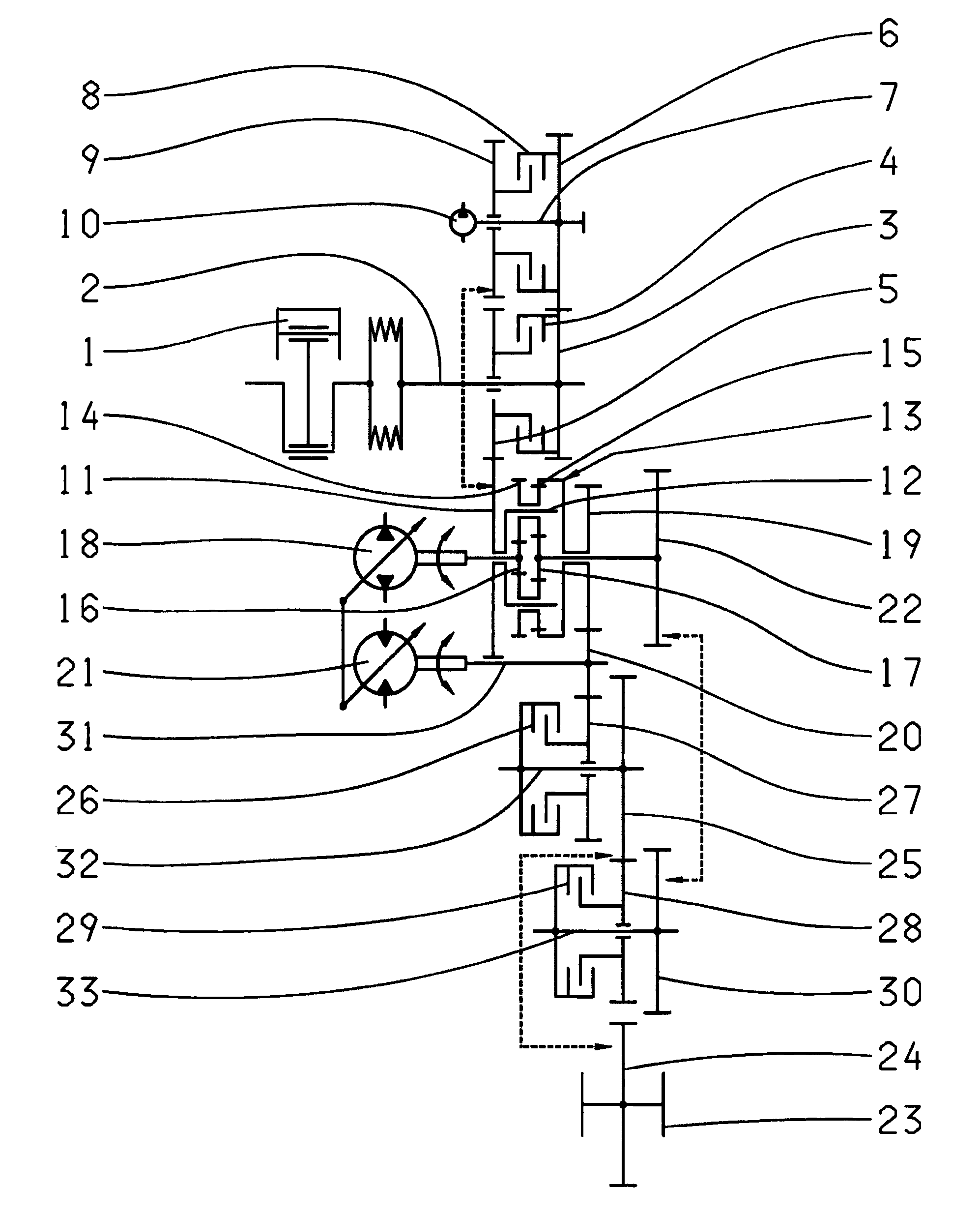 Power split transmission