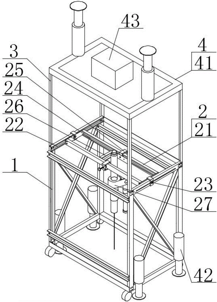 Stable drilling device for drill hole on anchor rod of underground coal mine roadway floor