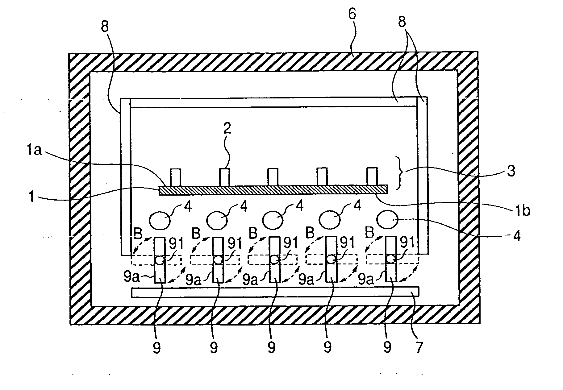 Heating/cooling method, manufacturing method of image displaying apparatus, heating/cooling apparatus, and heating/cooling processing apparatus