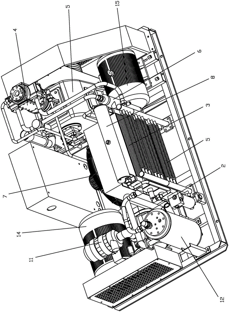 Screw-compression piston-pressurization air-cooled integrated air compressor