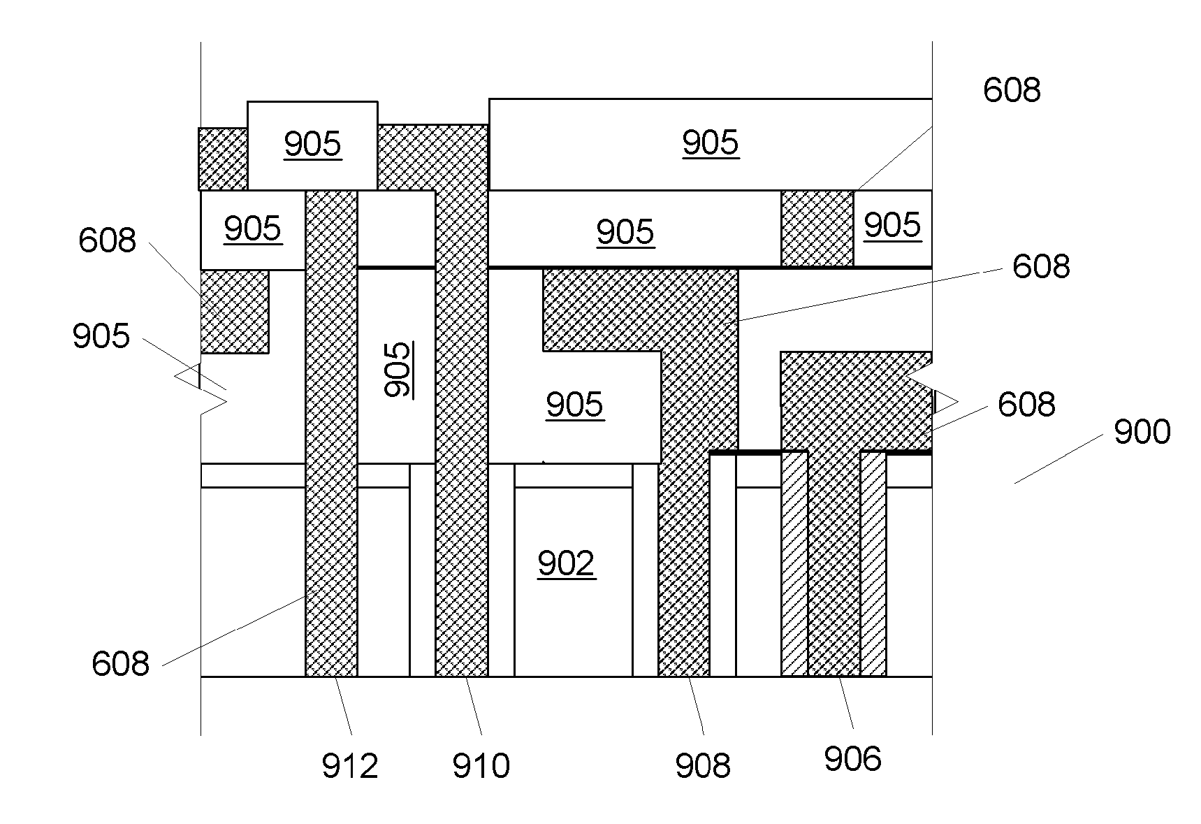 Front-end processed wafer having through-chip connections