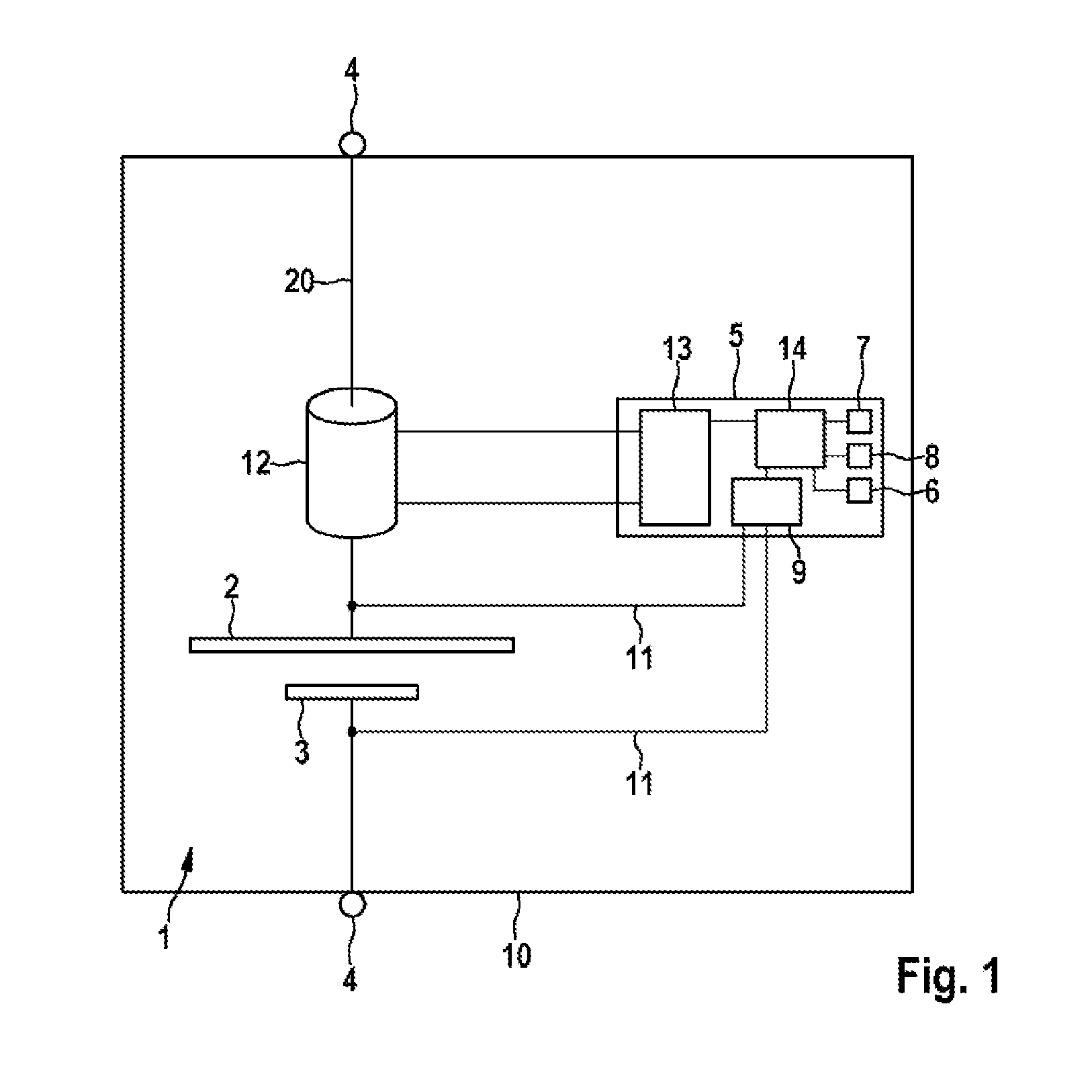 Battery cell comprising a device for monitoring at least one parameter of the battery cell