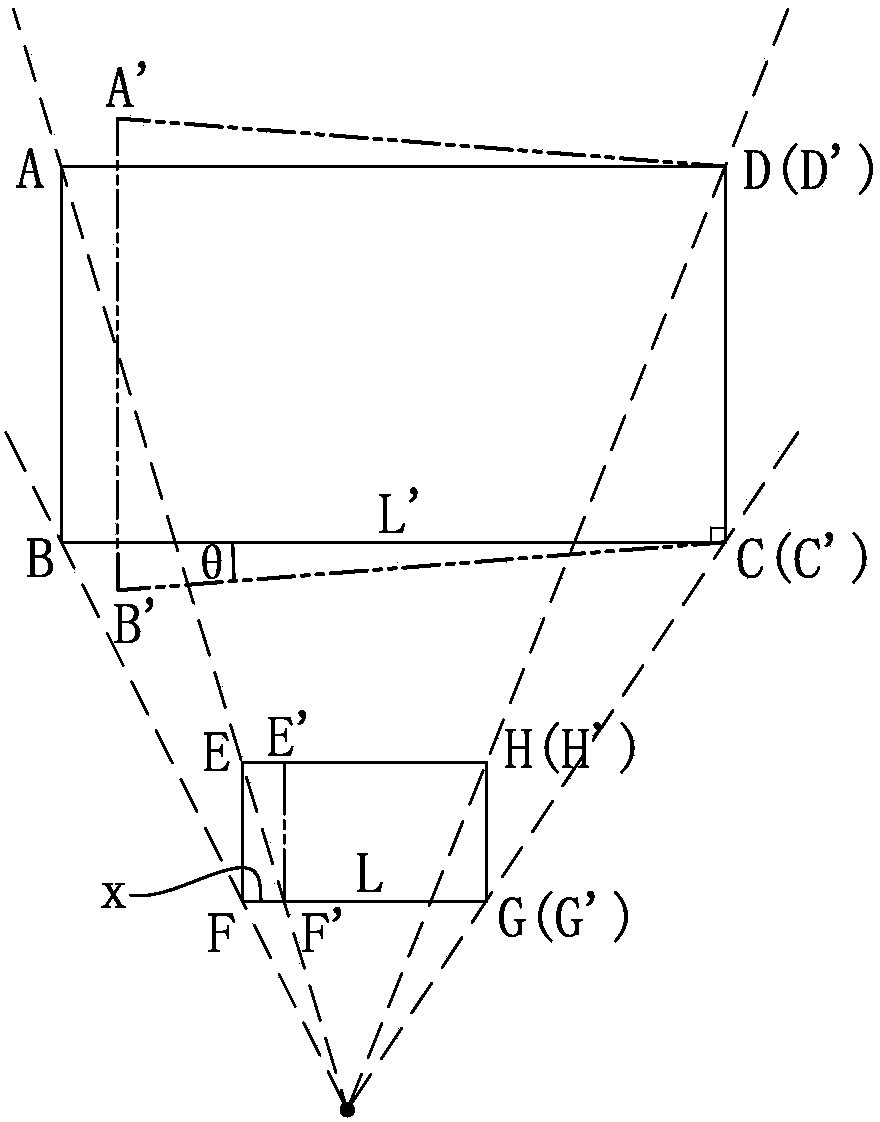 LED display device space position detection method and system for guidance and correction