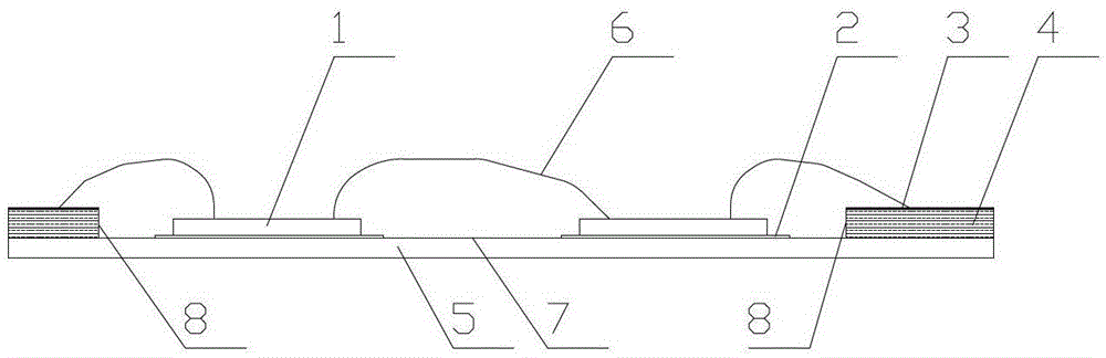 A cob LED packaging structure and packaging process