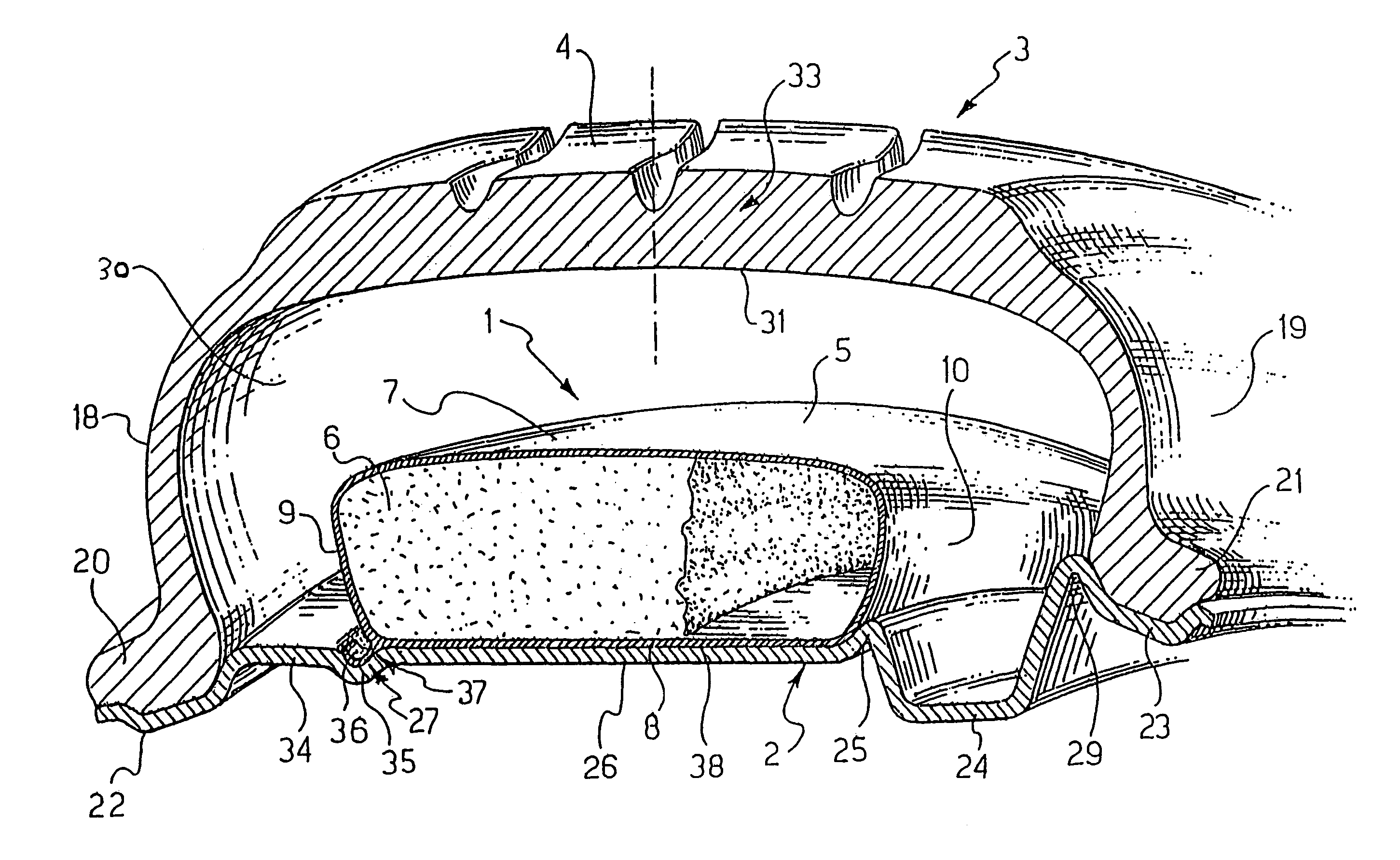 Safety support for a vehicle wheel and safety system and vehicle wheel including the safety support