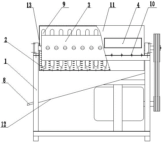 Low-breakage sunflower threshing machine capable of automatically adjusting de-seeding gaps