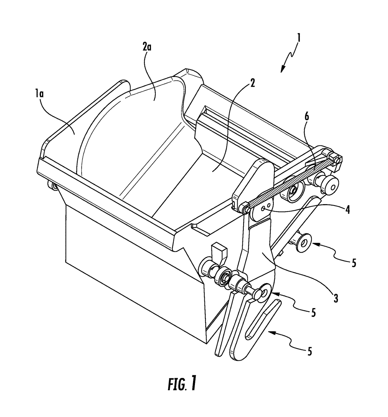 Bucket for transporting and unloading products, especially fruit and vegetables, and a combination weighing machine comprising said buckets