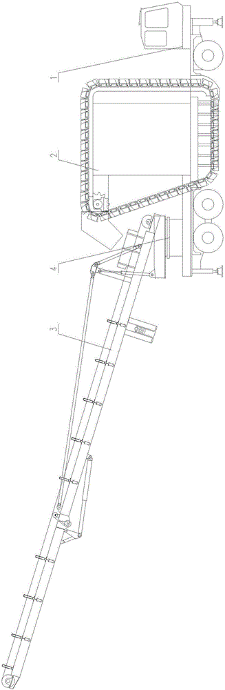 Flowing type side-feeding chained bulk material stacking machine