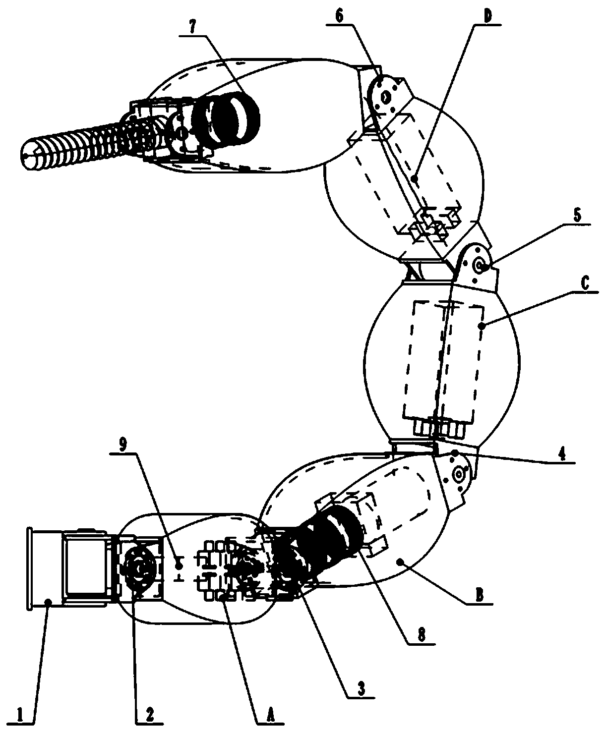 Multi-joint bionic diploe with autonomous hydraulic distribution power