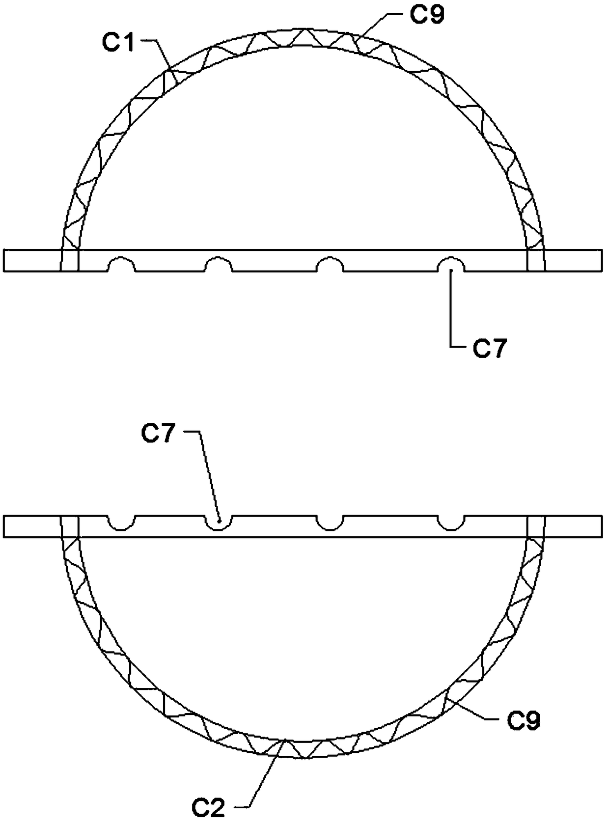 Double-sided pot with built-in heating device