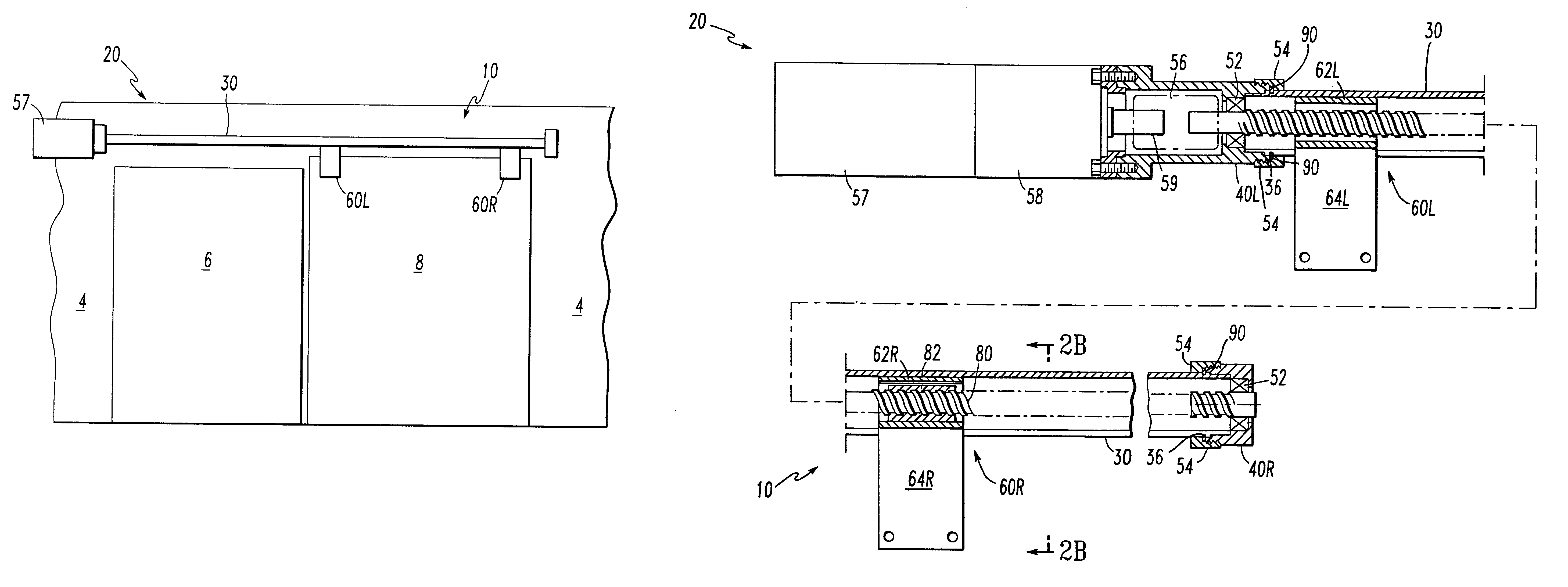 Encased overhead door operator having threadably attached mounts