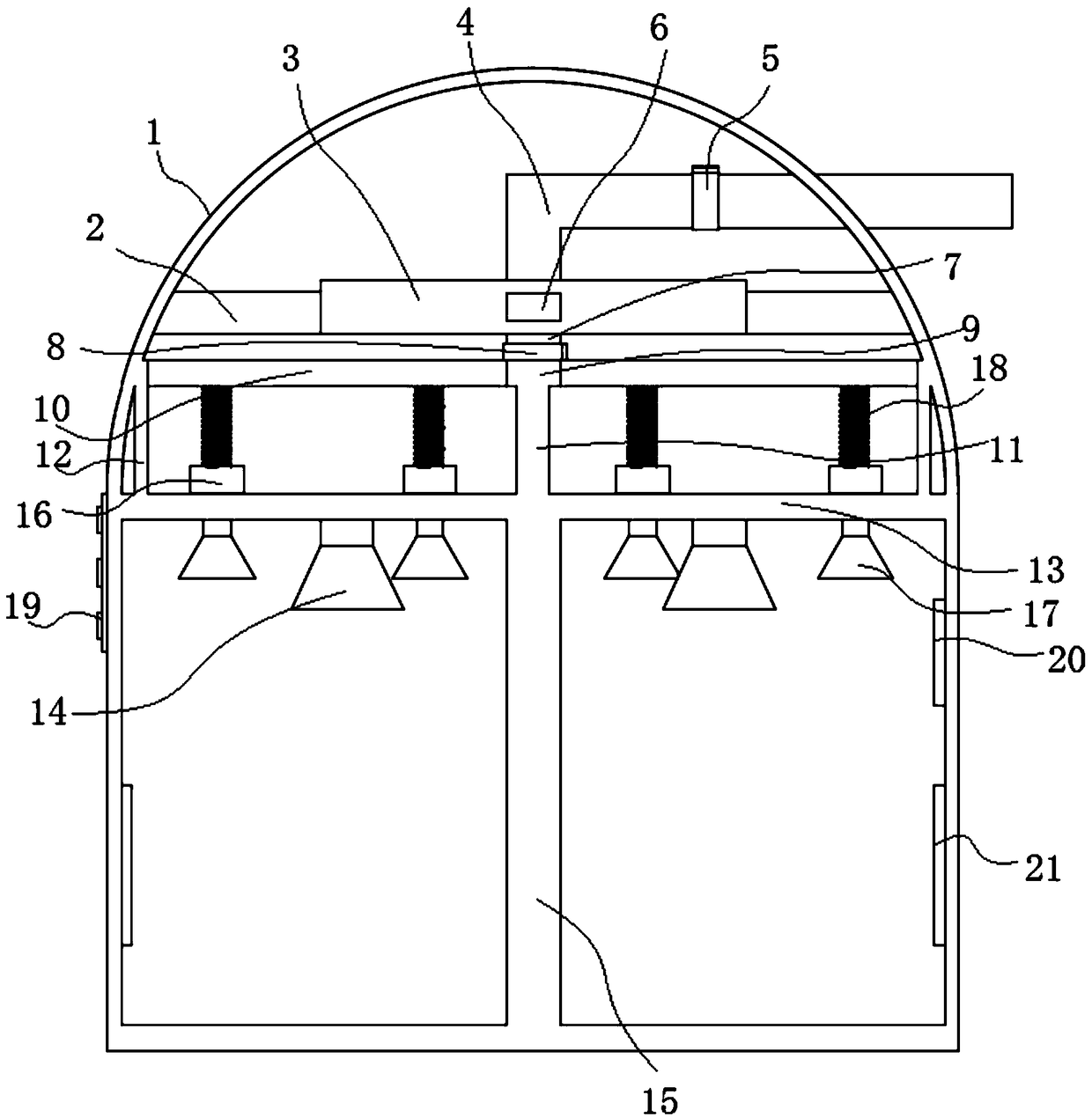 Intelligent irrigation device used for forestry greenhouse