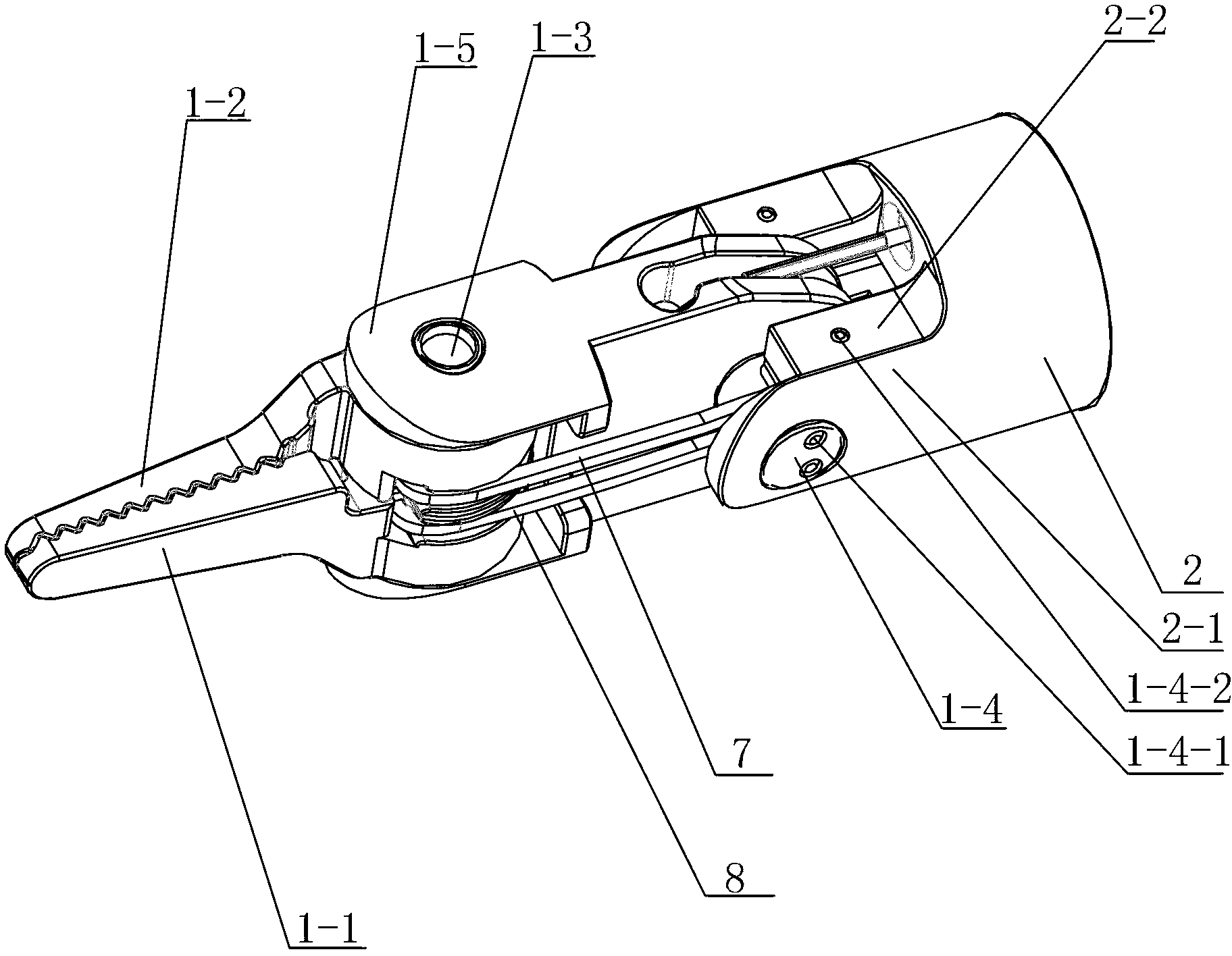 Decoupling type surgical device used for peritoneoscope minimally invasive surgery