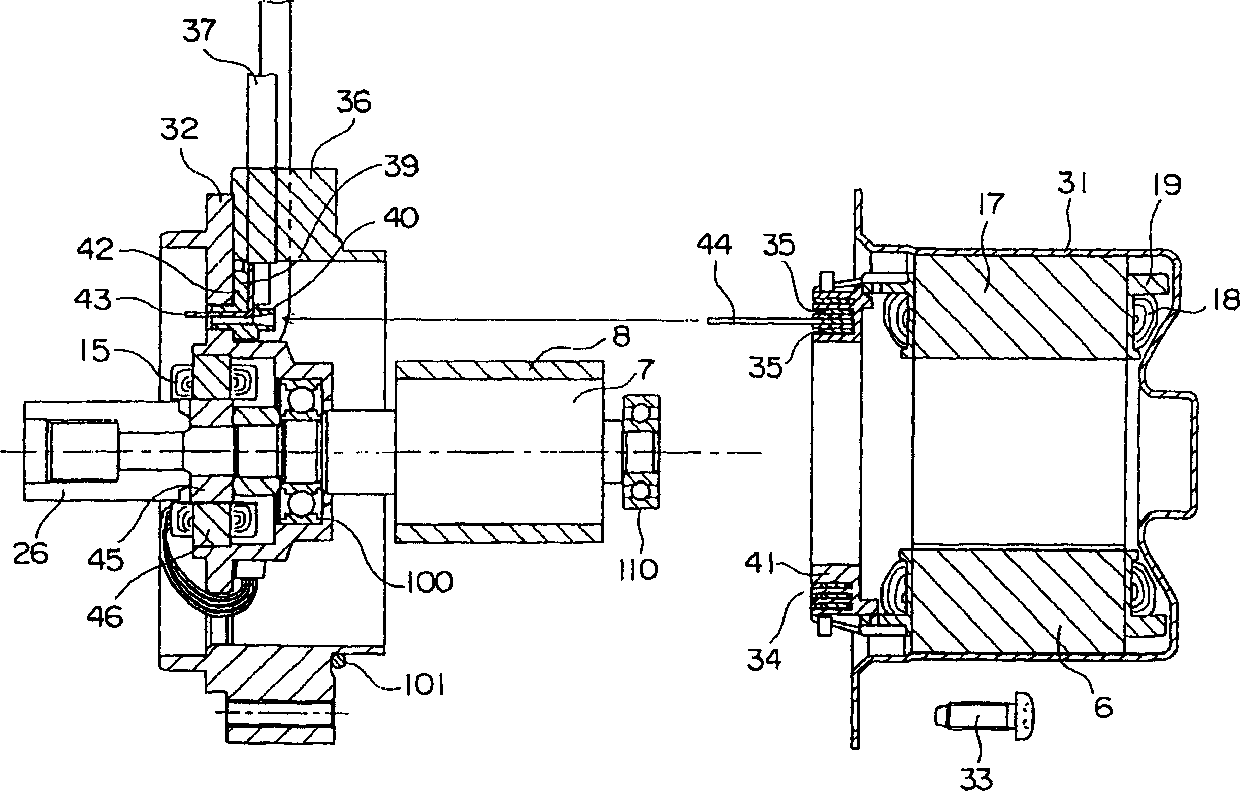 Electric machine for electrodynamic steering gear