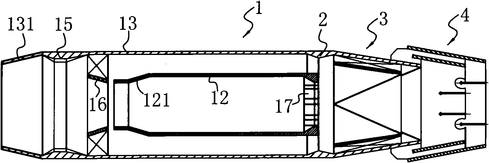 Two-stage speed-down pulverized coal burner