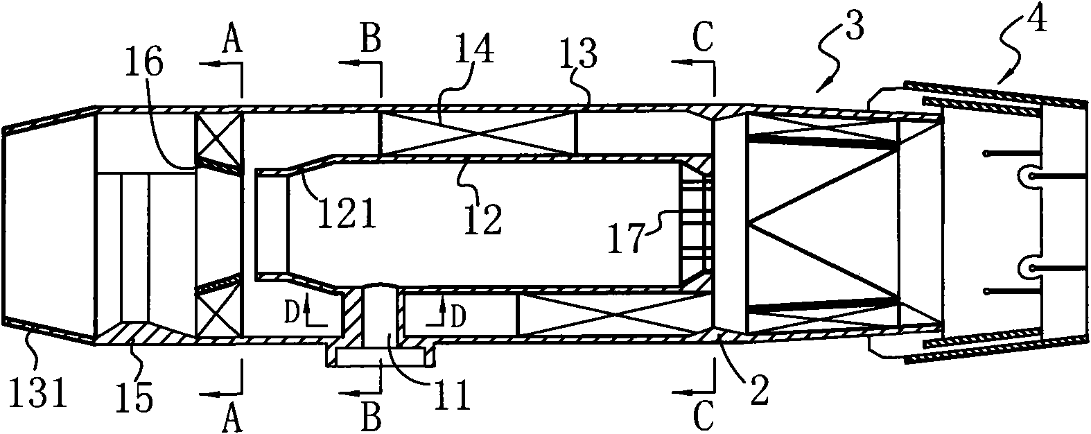 Two-stage speed-down pulverized coal burner