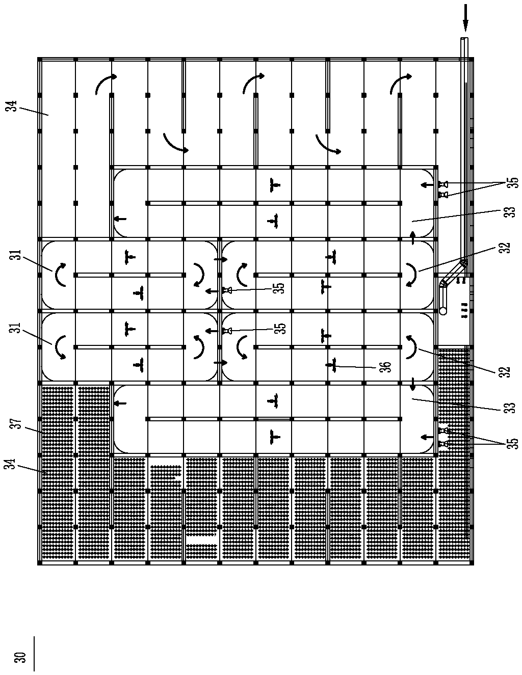 A kind of aao sewage treatment system that meets the standard of four types of surface water and its process