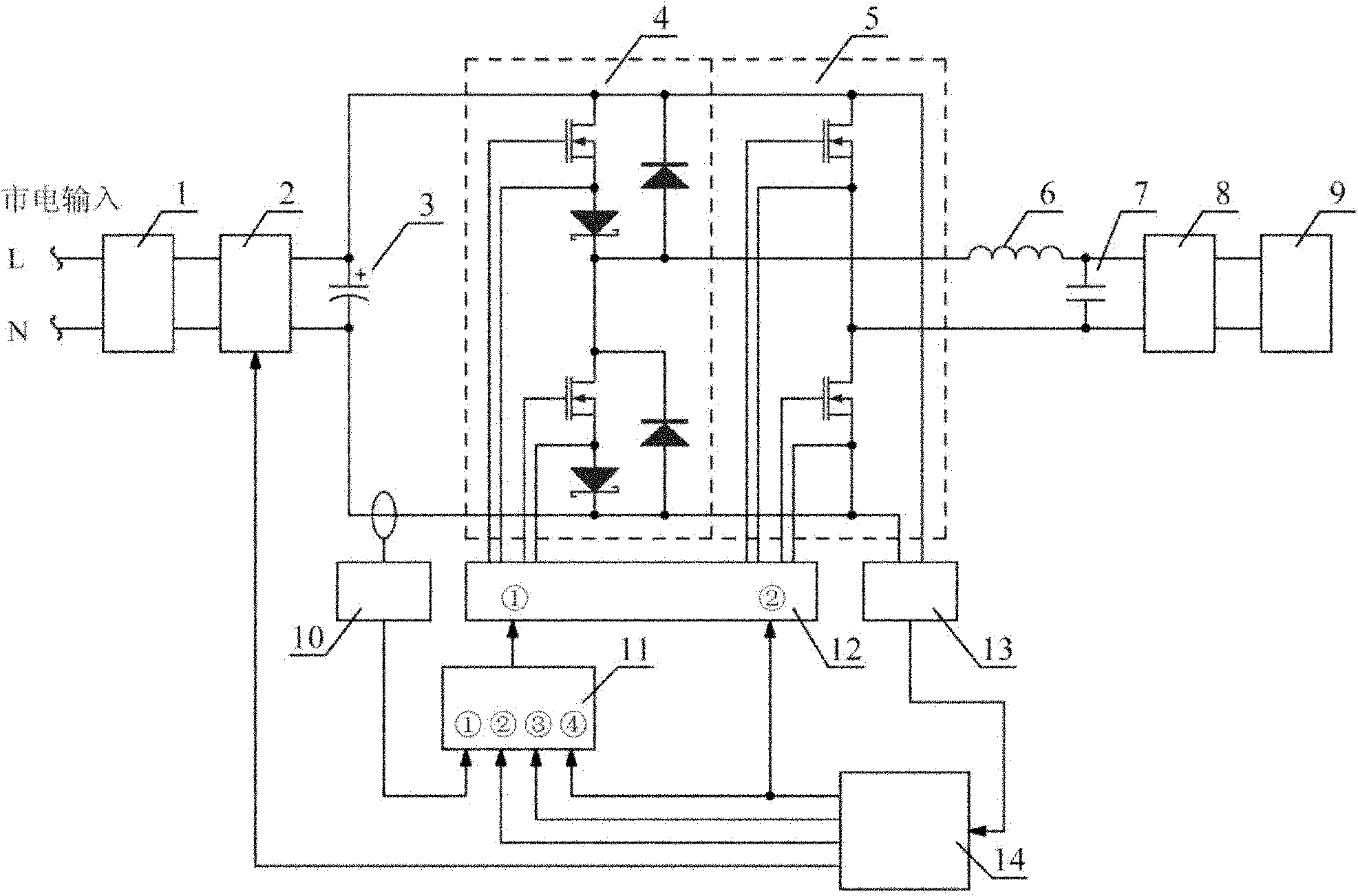 One-cycle controlled constant-power electronic ballast for high intensity discharge (HID) lamp and control method of electronic ballast