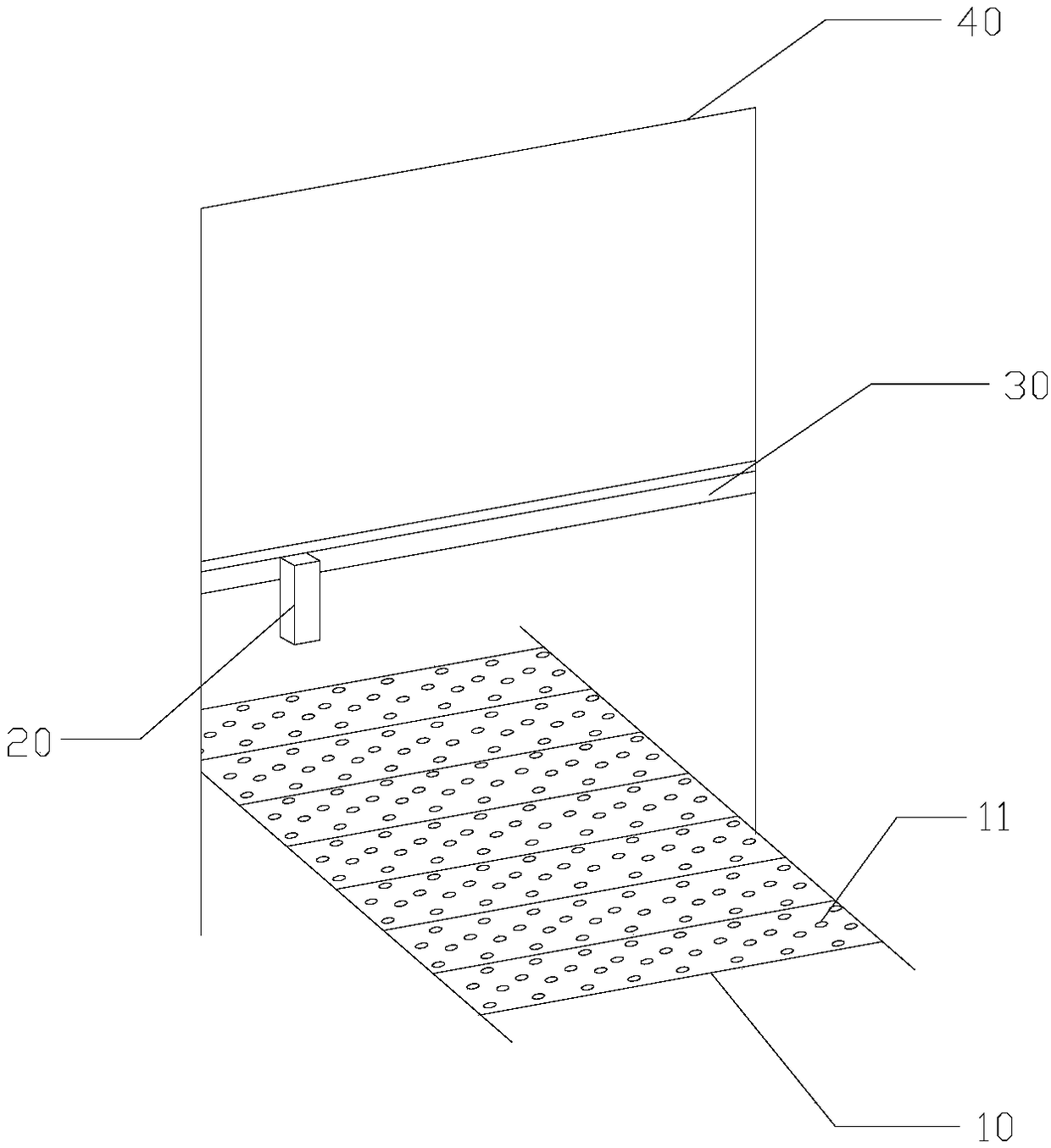 Large-area glue spraying device and system and method thereof