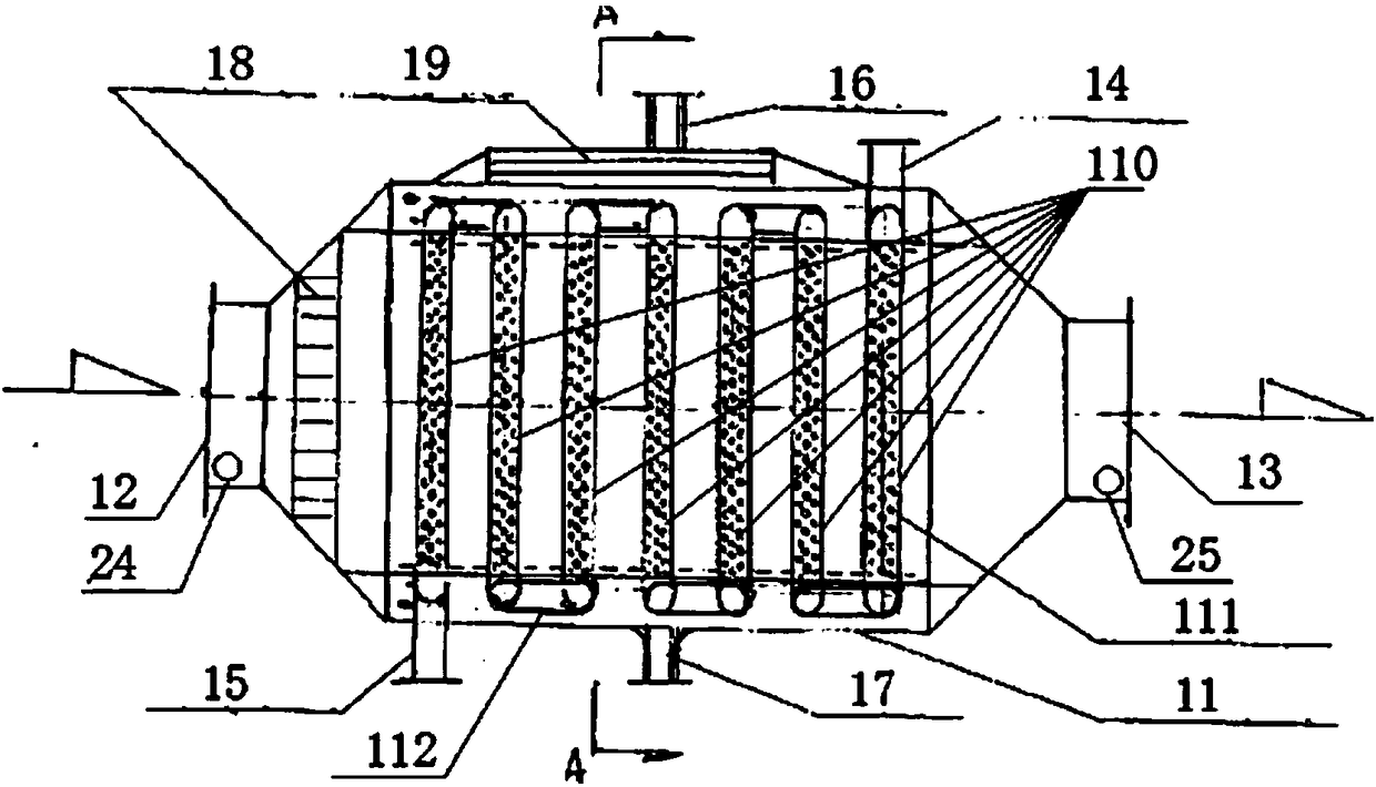 Needle tube type flue gas heating device