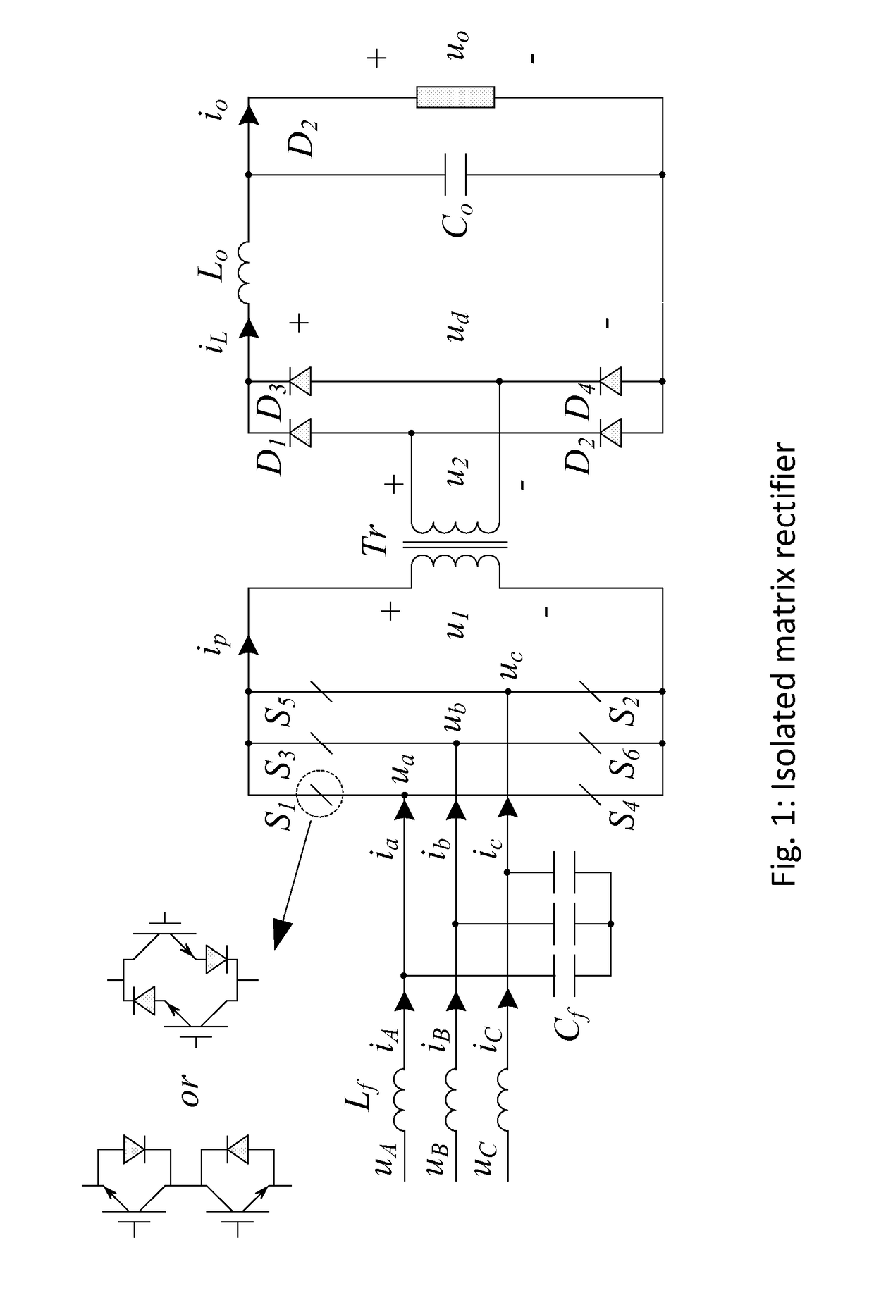 Space vector modulation for matrix converter and current source converter