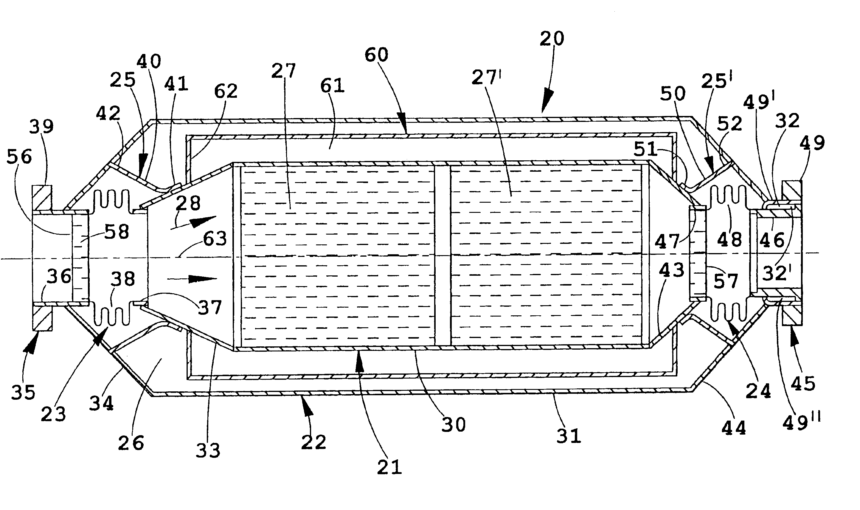 Vacuum-insulated exhaust treatment device with phase change materials and thermal management system