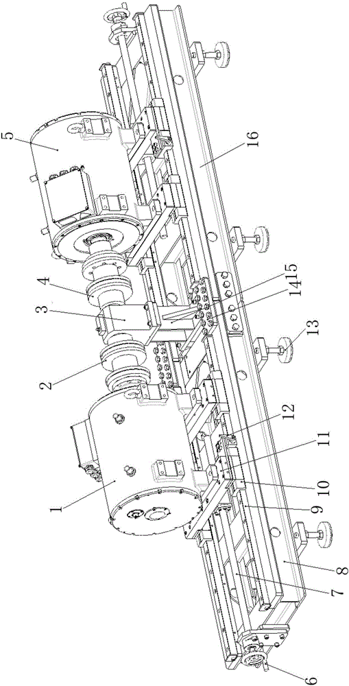 Combined motor pair trawling test table and installation method thereof