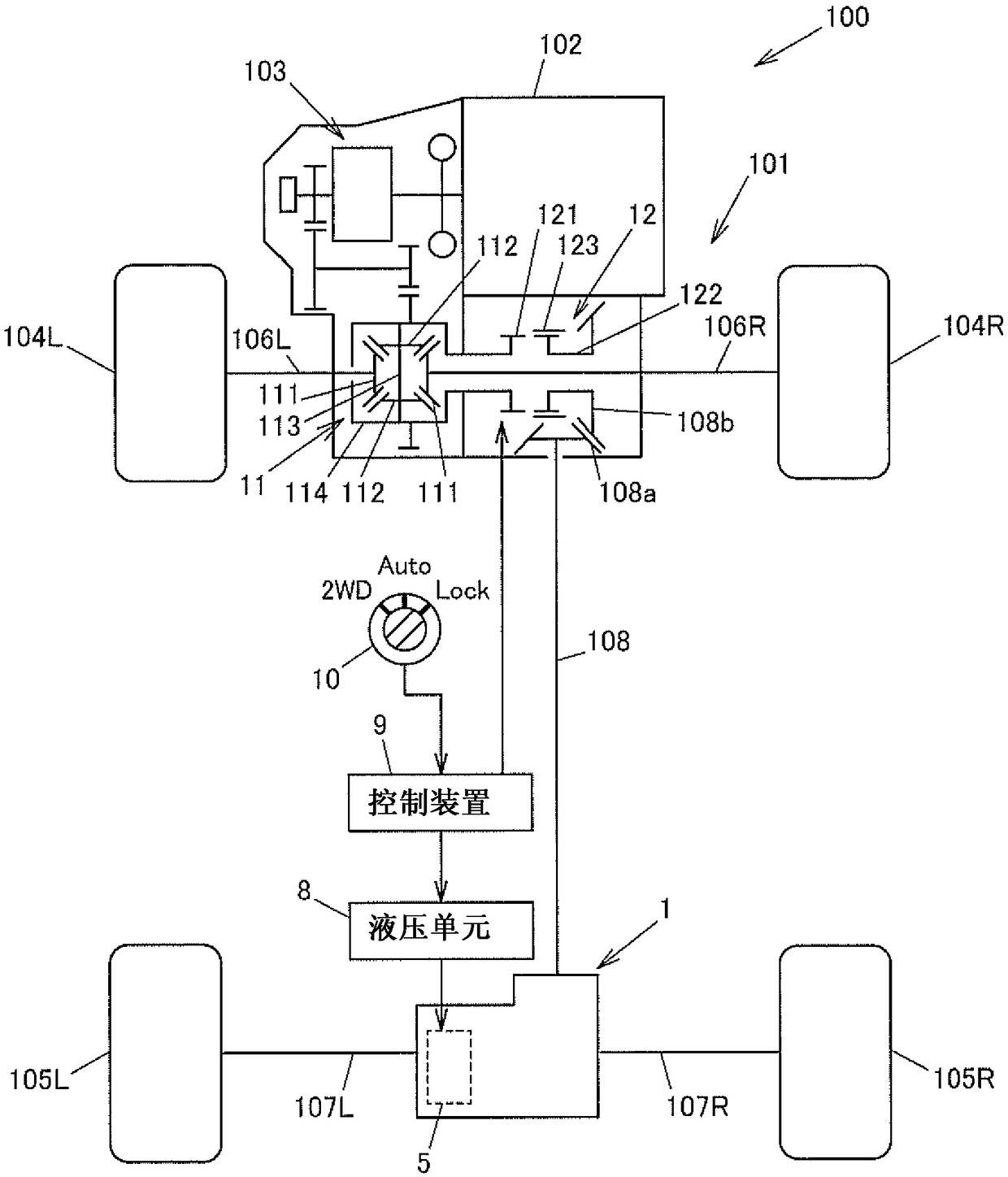 Four-wheel-drive vehicle and method of controlling four-wheel-drive vehicle