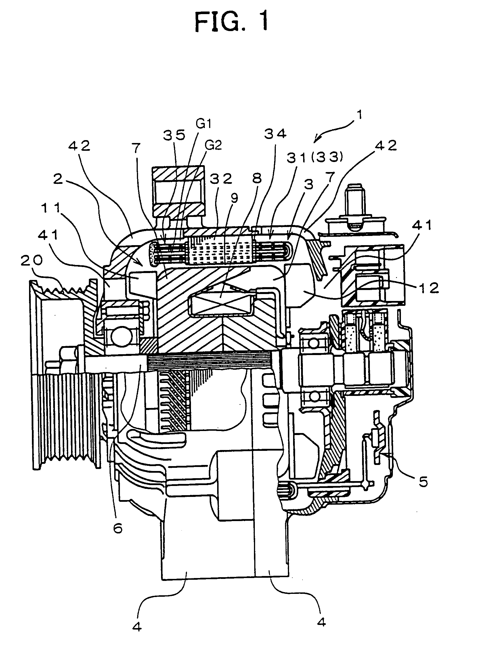 Stator arrangement of rotary electric machine