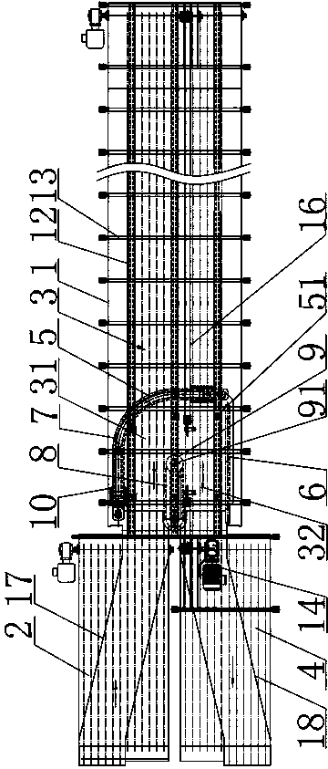 Filled bottle conveying device provided with bottle-storage buffering mechanism