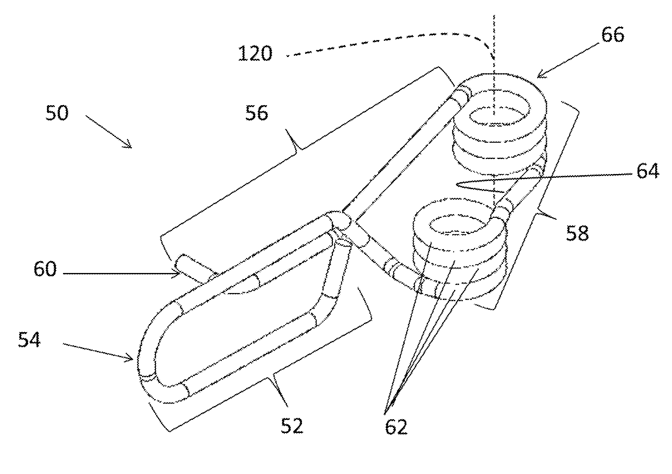 Coiled spreader spring