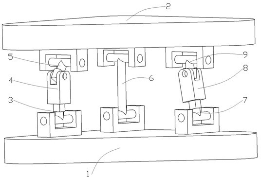 Rotationally decoupling two-degree freedom leveling mechanism