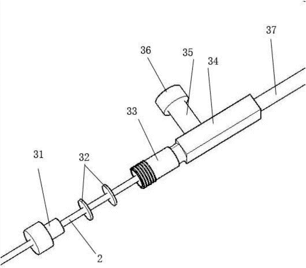 Flushing clearing brush of bronchoscope