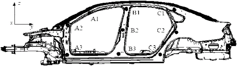 Method for determining vibration influence of body-side cavity stop block on vehicular low-frequency structure